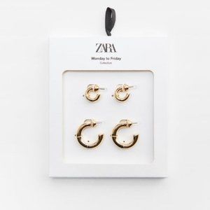 ZARA MONDAY TO FRIDAY COLLECTION GOLD HOOP SET
